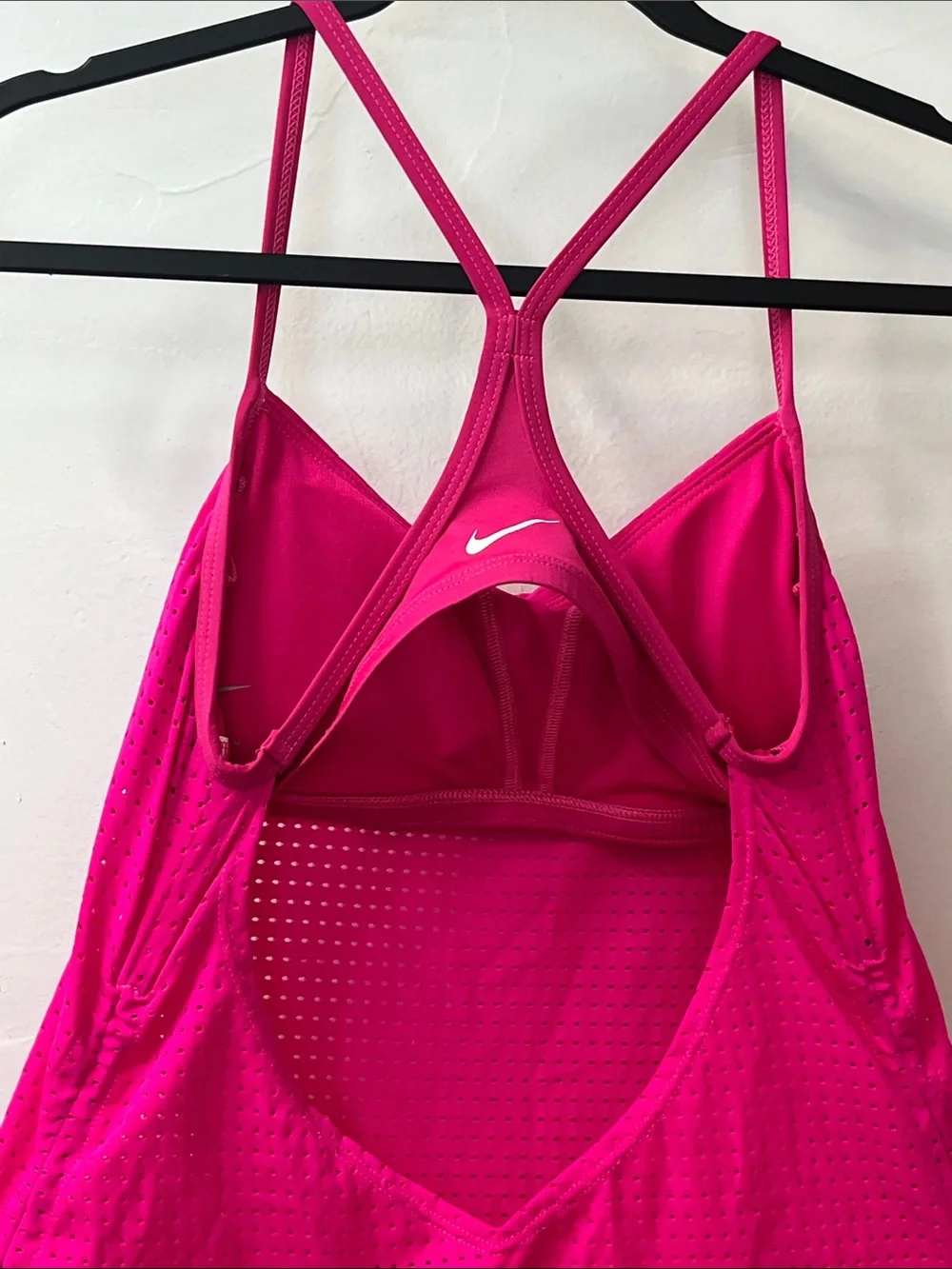 Nike- Hot Pink, Racerback Mesh Tankini Top W/ Integrated Padded Sports Bra. New!